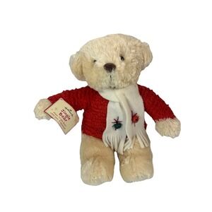 Hallmark Jingle Bear Plush Christmas Teddy Bear Plays Jingle Bells Music 16"